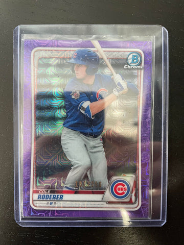 2020 TOPPS BOWMAN CHROME - PURPLE  MOJO REFRACTOR - C. RODERER - #BCP-206 - #'D/250