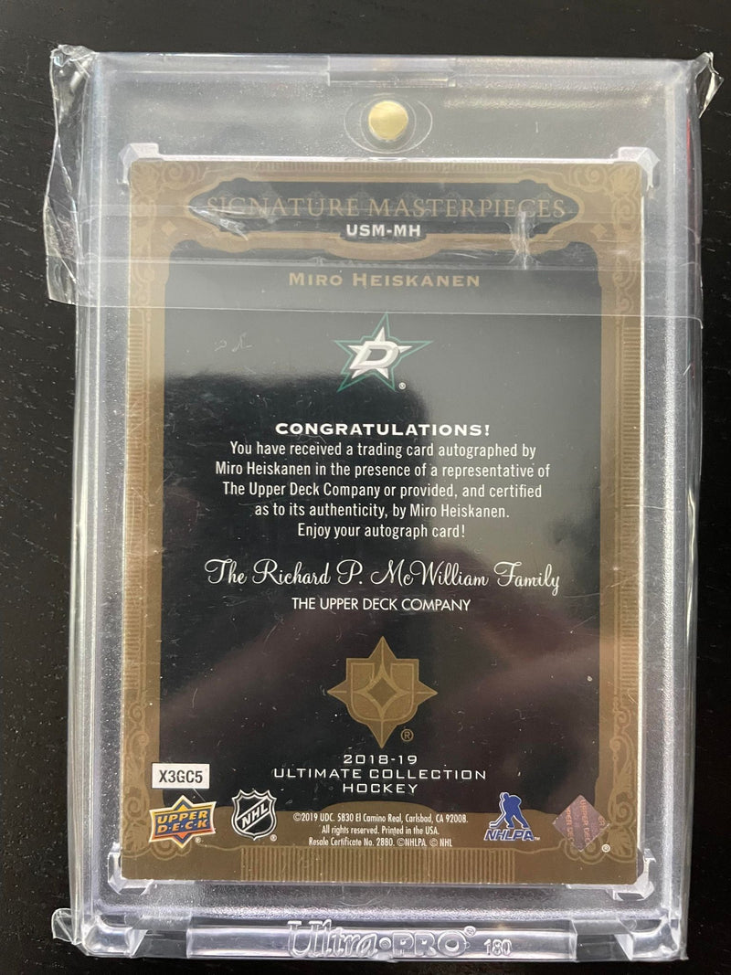 2018 UPPER DECK ULTIMATE COLLECTION - SIGNATURE MASTERPIECES - M. HEISKANEN -