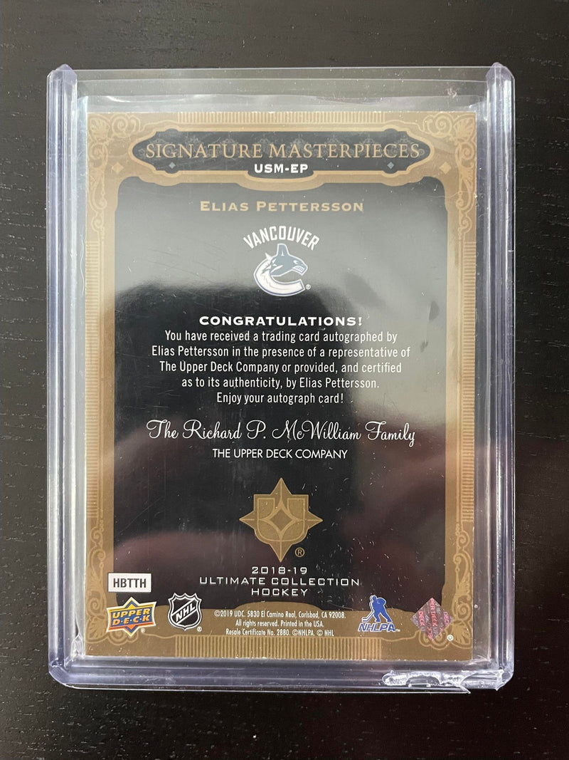 2018 UPPER DECK ULTIMATE - SIGNATURE MASTERPIECES - E. PETTERSSON -
