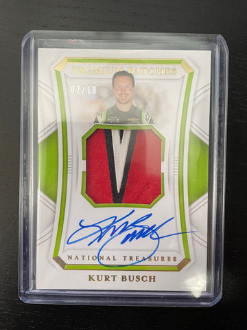 2021 PANINI NATIONAL TREASURES RACING - PREMIUM PATCHES - K. BUSCH - #PP-KU - #'D/10 - RELIC - AUTOGRAPH