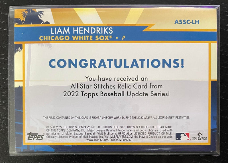 2022 TOPPS UPDATE - ALL-STAR STITCHES - SILVER - L. HENDRIKS - #ASSC-LH - #'D/50 - RELIC