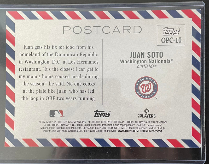 2022 TOPPS POST CARD - JUMBO - J. SOTO -