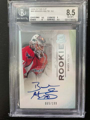2009 UPPER DECK THE CUP - B. HOLTBY - #98 - #'D/199 - BGS 8.5 - AUTOGRAPH BGS 10 - RC