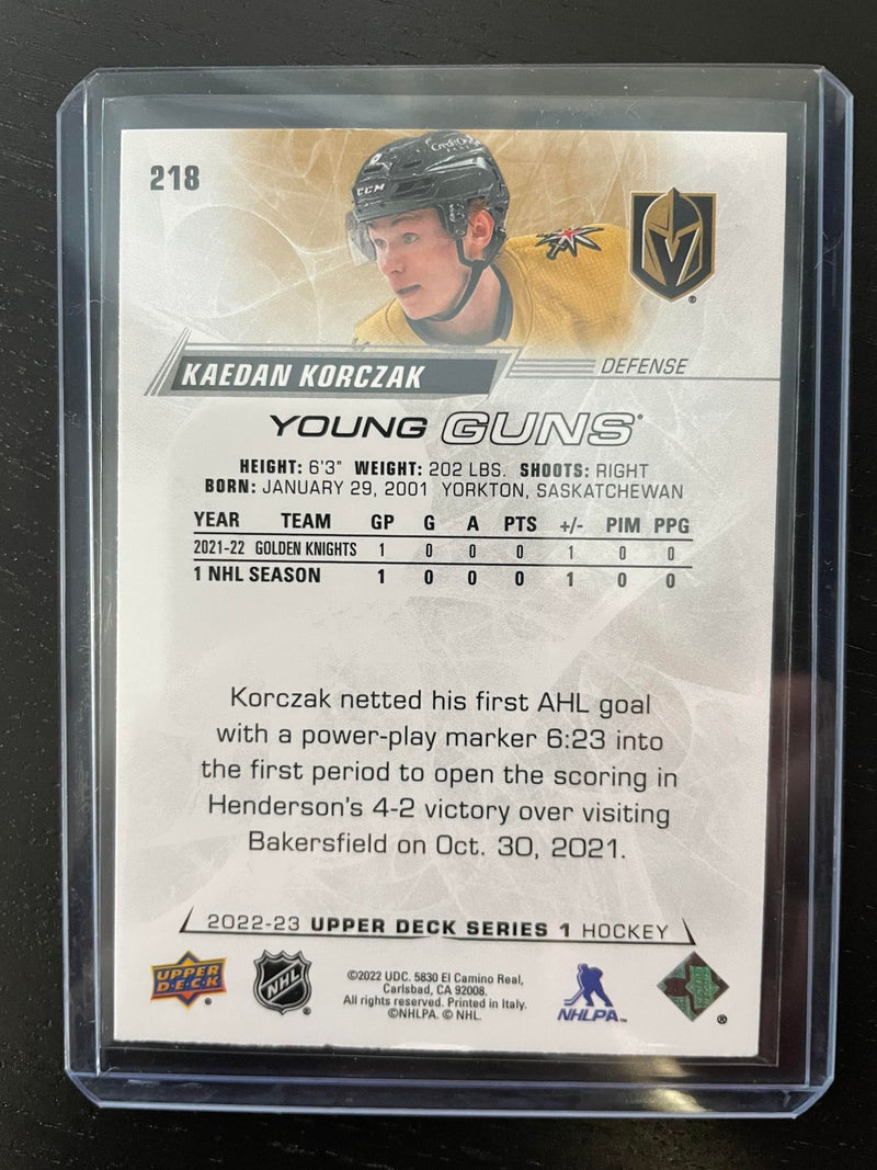 2022 UPPER DECK SERIES ONE - YOUNG GUNS - K. KORCZAK -