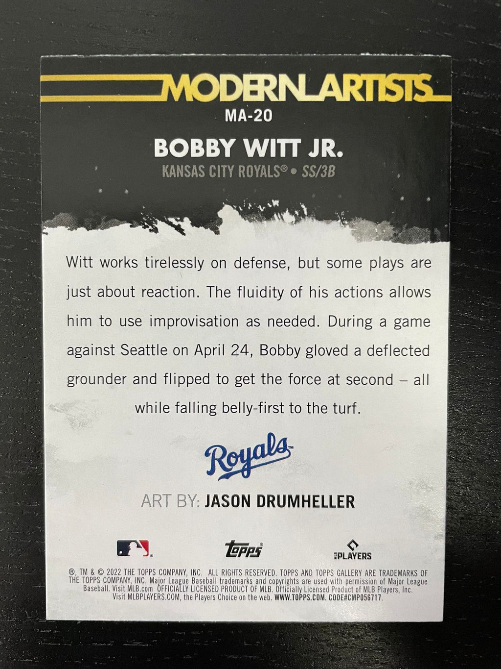 Bobby Witt Jr. - 2022 Topps Gallery Modern Artists (MA-20) Artist