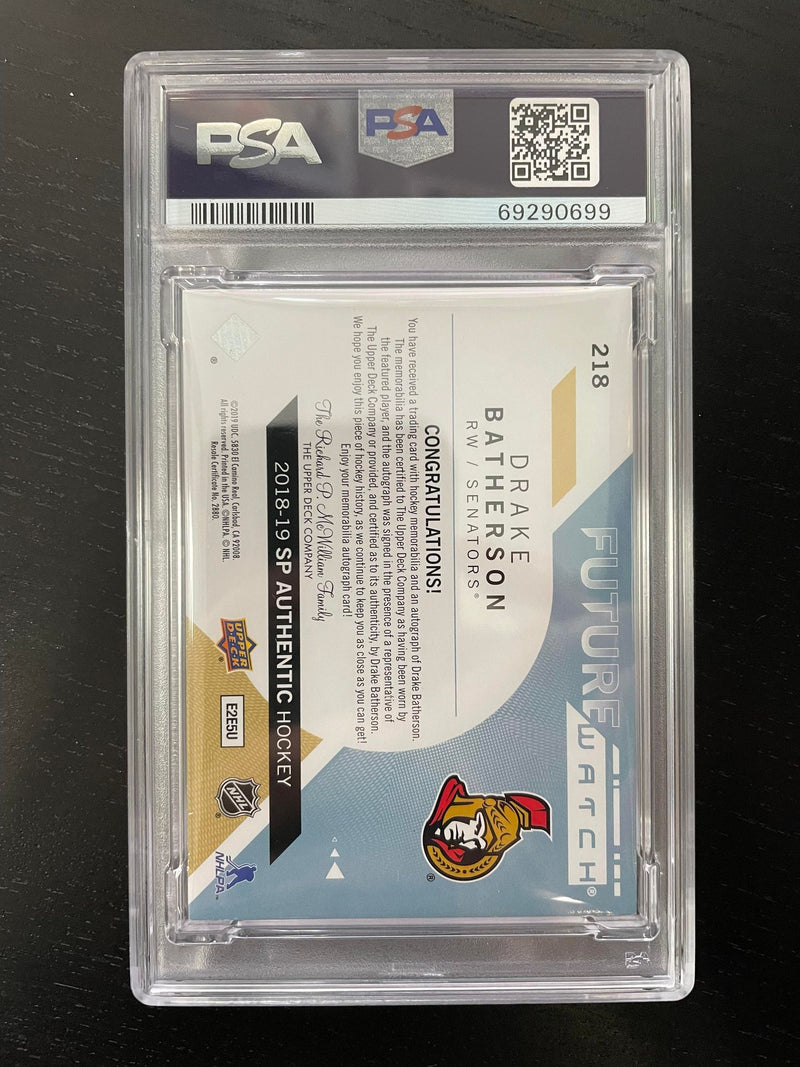 2018 UPPER DECK SP AUTHENTIC - FUTURE WATCH PATCH AUTO - D. BATHERSON - #218 - #'D/100 - AUTOGRAPH - RELIC - PSA 8 - RC