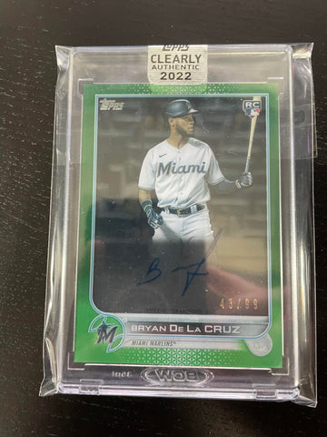 2022 TOPPS CLEARLY AUTHENTIC - GREEN - B. DE LA CRUZ - #CAA-BCR - #'D/99 - AUTOGRAPH - RC