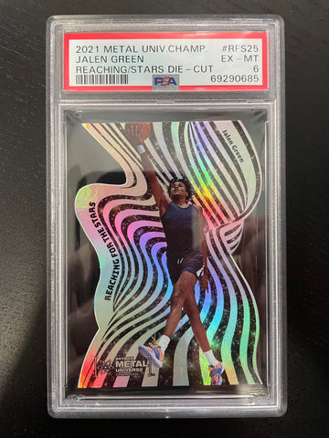 2021 UPPER DECK METAL UNIVERSE CHAMPIONS - REACHING STARS DIE-CUT - J. GREEN - #RFS25 - PSA 6