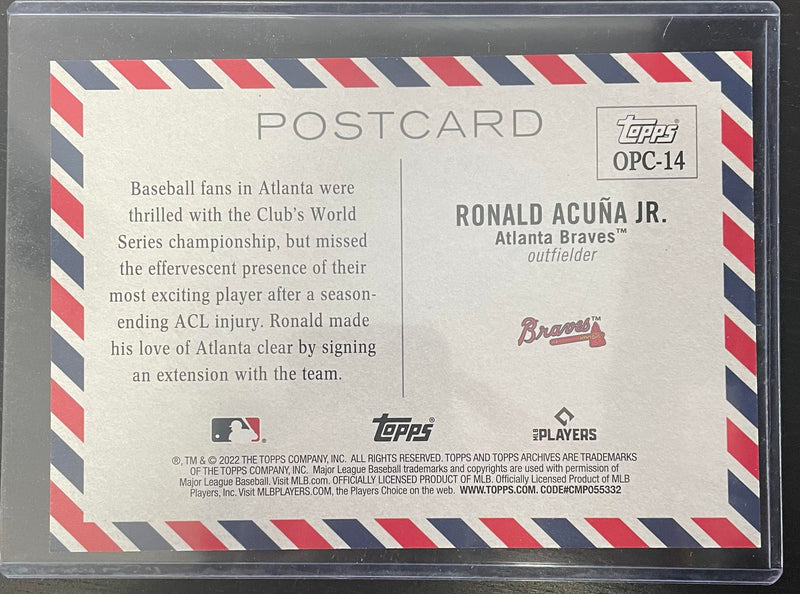 2022 TOPPS ARCHIVE - POSTCARD BOX TOPPER - R. ACUNA JR. -