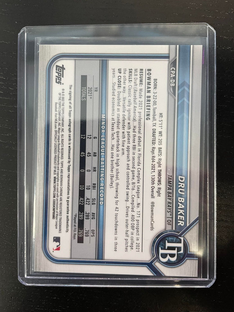 2022 TOPPS BOWMAN CHROME - 1ST BOWMAN - D. BAKER -