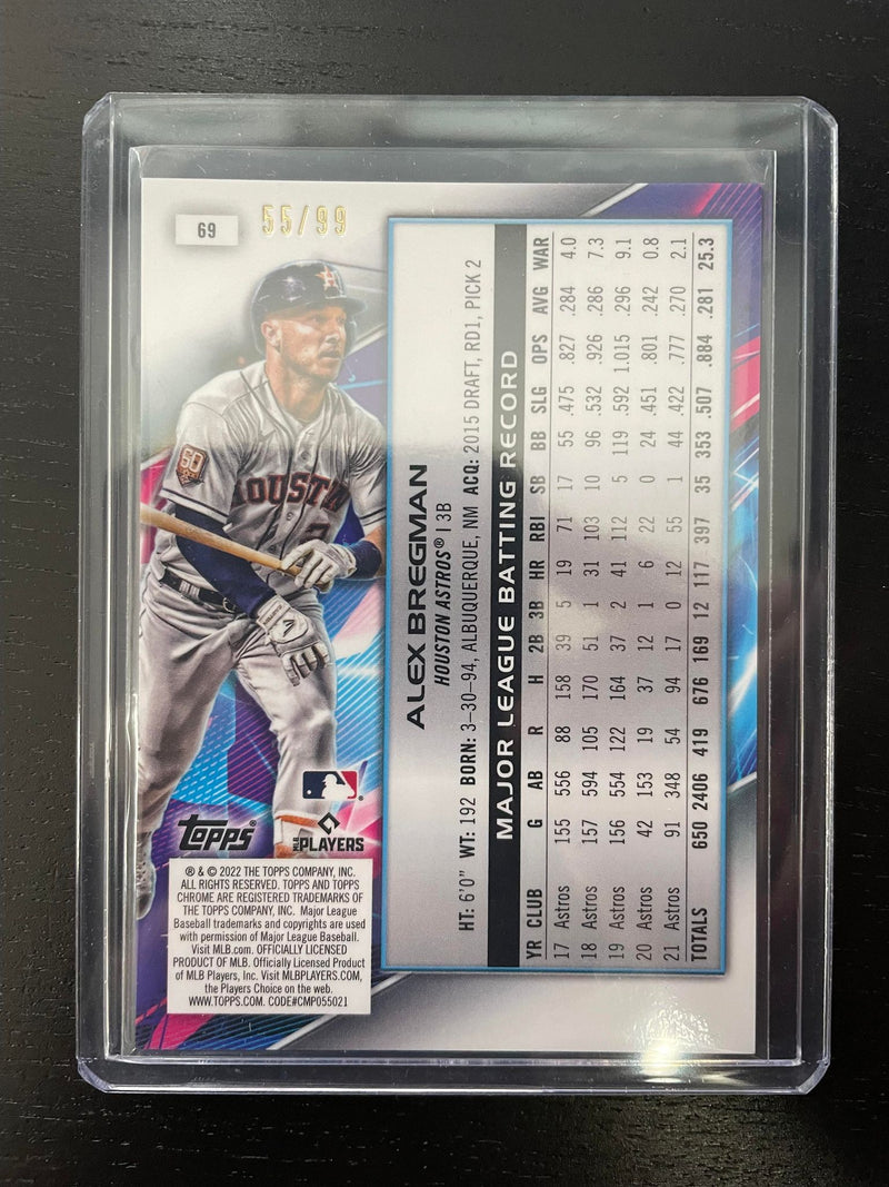 2022 TOPPS CHROME COSMIC - BLUE MOON REFRACTOR - A. BREGMAN - #69 - #'D/99
