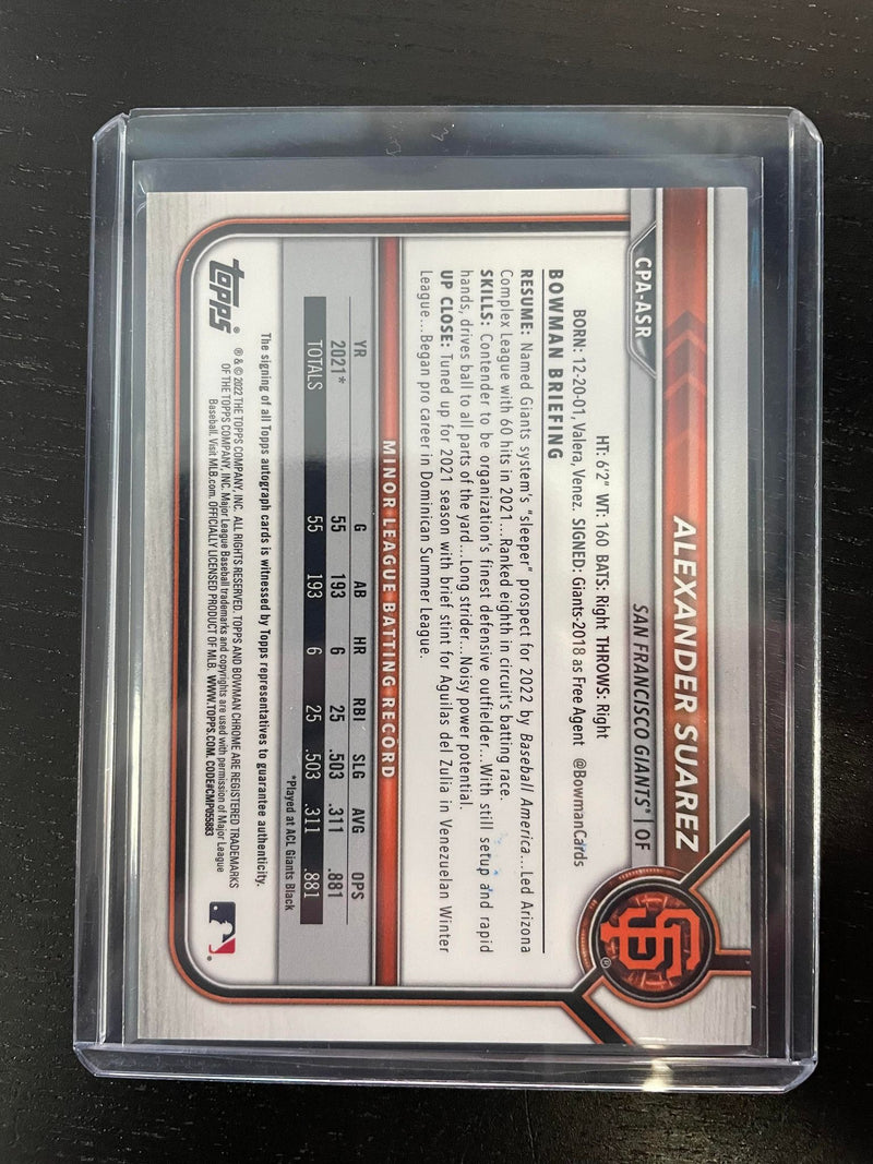 2022 TOPPS BOWMAN CHROME - 1ST BOWMAN - A. SUAREZ -