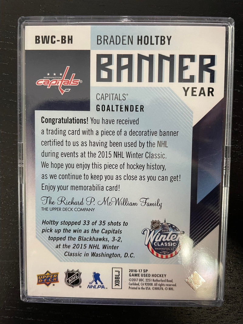 2016 UPPER DECK SP GAME USED - BANNER YEAR - B. HOLTBY -