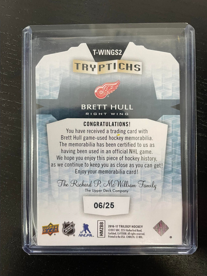 2016 UPPER DECK TRILOGY - TRYPTICHS - B. HULL - #T-WINGS2 - #'D/25 - RELIC