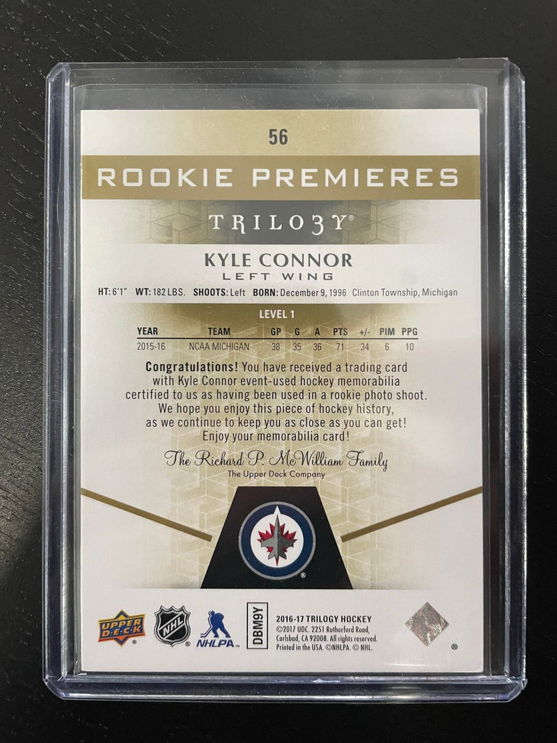 2016 UPPER DECK TRILOGY - ROOKIE PREMIERES - K. CONNOR - #56 - #'D/399 - RELIC - RC