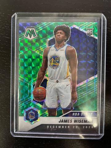 2020 PANINI MOSAIC - GREEN MOSAIC PRIZM - NBA DEBUT - J. WISEMAN - #266 - RC