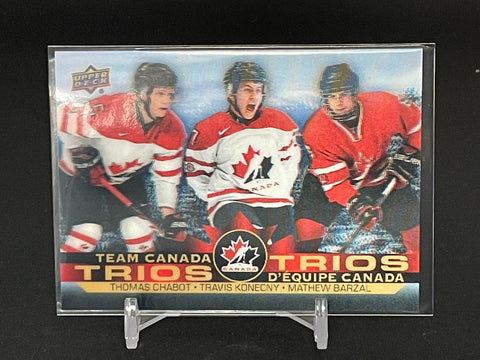 2021 UPPER DECK TIM HORTONS TEAM CANADA - TRIOS - T. CHABOT / T. KONECNY / M. BARZAL - #T-11
