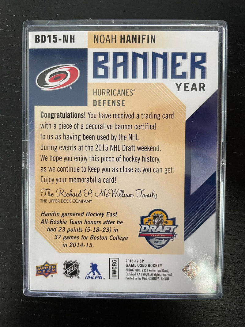 2016 UPPER DECK SP GAME USED - BANNER YEAR - N. HANIFIN -