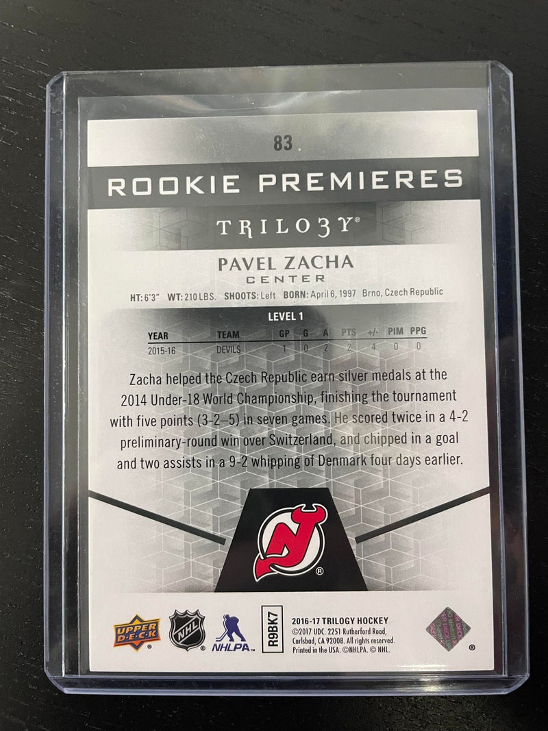 2016 UPPER DECK TRILOGY - P. ZACHA - #83 - #'D/99 - RC