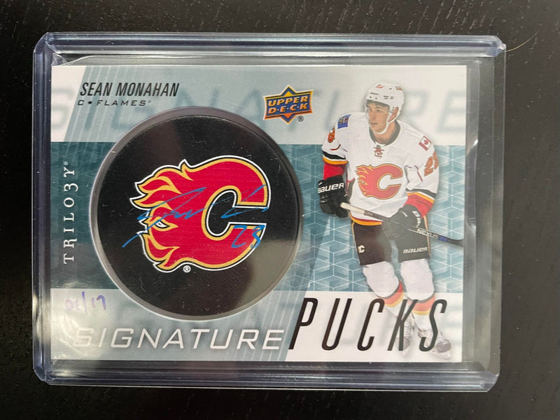 2016 UPPER DECK TRILOGY - SIGNATURE PUCKS - S. MONAHAN - #SP-SM - #'D/17 - AUTOGRAPH