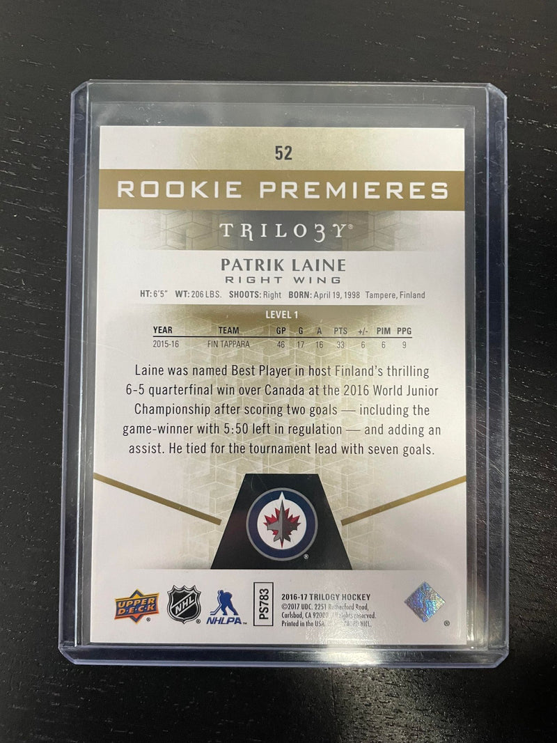 2016 UPPER DECK TRILOGY - ROOKIE PREMIERE - P. LAINE - #52 - #'D/999 - RC