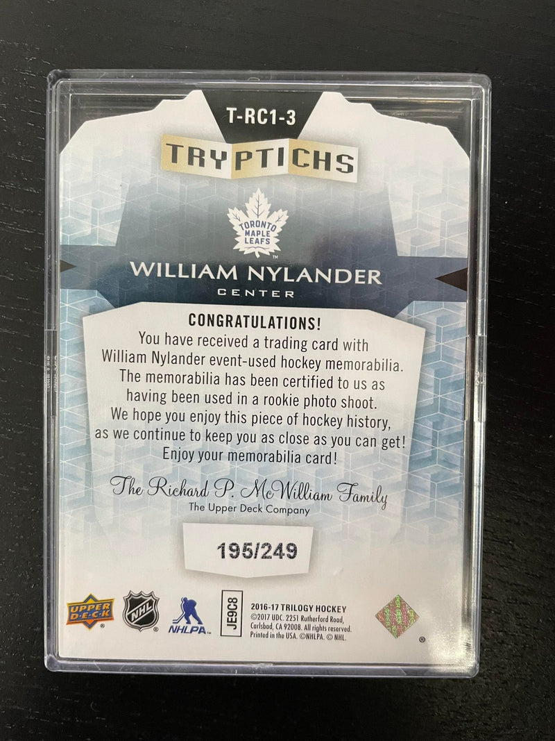 2016 UPPER DECK TRILOGY - W. NYLANDER - #T-RC1-3 - #'D/249 - RELIC