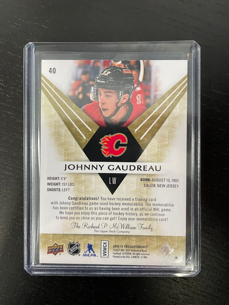 2016 UPPER DECK TRILOGY - J. GAUDREAU - #40 - #'D/88 - RELIC