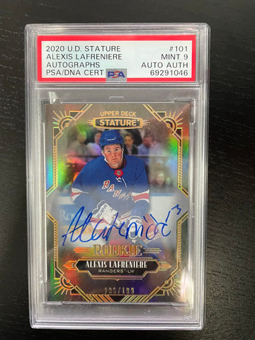 2020 UPPER DECK STATURE - ROOKIE - A. LAFRENIERE - #101 - #'D/199 - AUTOGRAPH - PSA 9 - RC