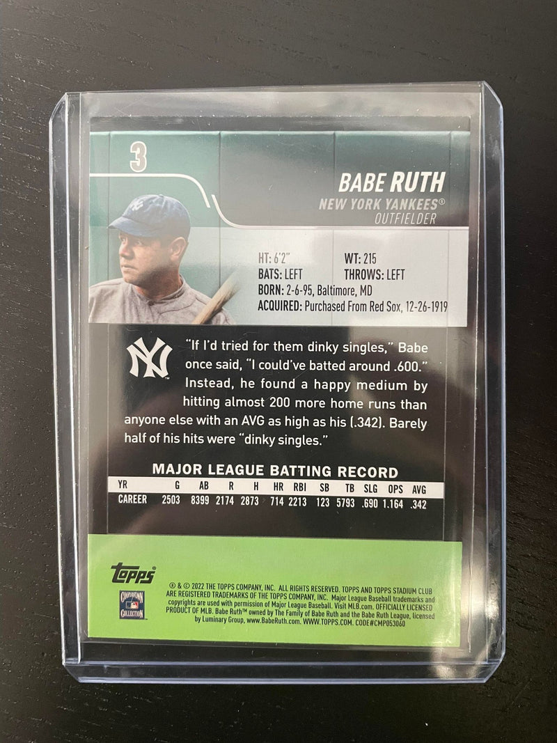 2022 TOPPS STADIUM CLUB - RED - B. RUTH -