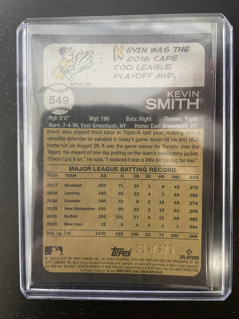 2022 TOPPS HERITAGE - REFRACTOR - K. SMITH - #549 - #'D/673 - RC