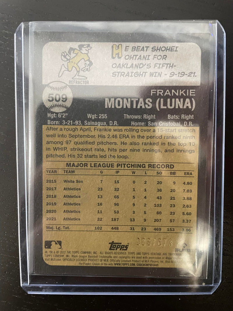 2022 TOPPS HERITAGE - REFRACTOR - F. MONTAS - #509 - #'D/673