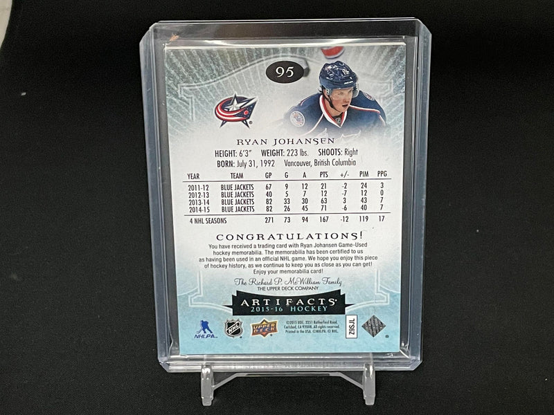 2015 UPPER DECK ARTIFACTS - EMERALD - R. JOHANSEN - #95 - #'D/75 - DUAL RELIC