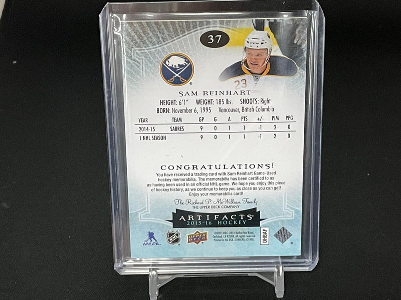 2015 UPPER DECK ARTIFACTS - S. REINHART - #37 - #'D/125 - DUAL RELIC