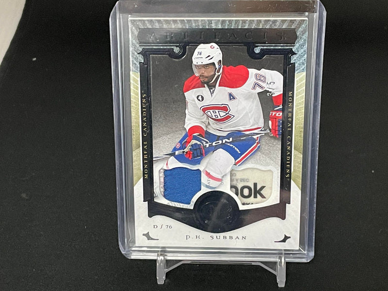 2015 UPPER DECK ARTIFACTS - BLACK - P. SUBBAN - #9 - #'D/5 - JERSEY / LAUNDRY TAG RELIC