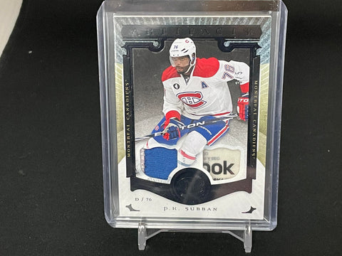 2015 UPPER DECK ARTIFACTS - BLACK - P. SUBBAN - #9 - #'D/5 - JERSEY / LAUNDRY TAG RELIC