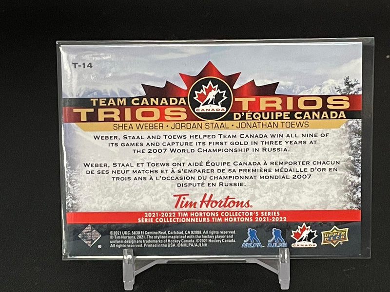 2021 UPPER DECK TIM HORTONS TEAM CANADA - TRIOS - S. WEBER / J. STAAL / J. TOEWS -