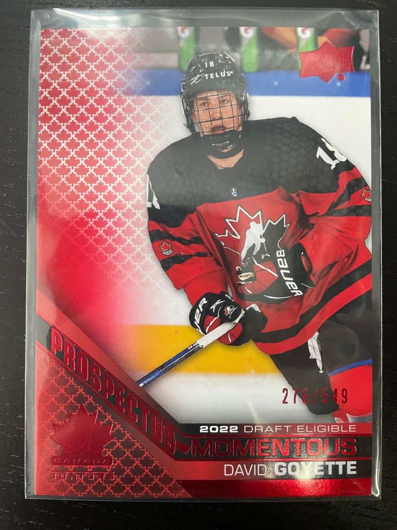 2022 UPPER DECK TEAM CANADA WORLD JUNIORS - RED - PROSPECTOUS MOMENTS -