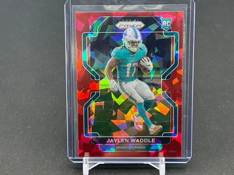 2021 PANINI PRIZM - RED CRACKED ICE PRIZM - J. WADDLE - #338 - RC