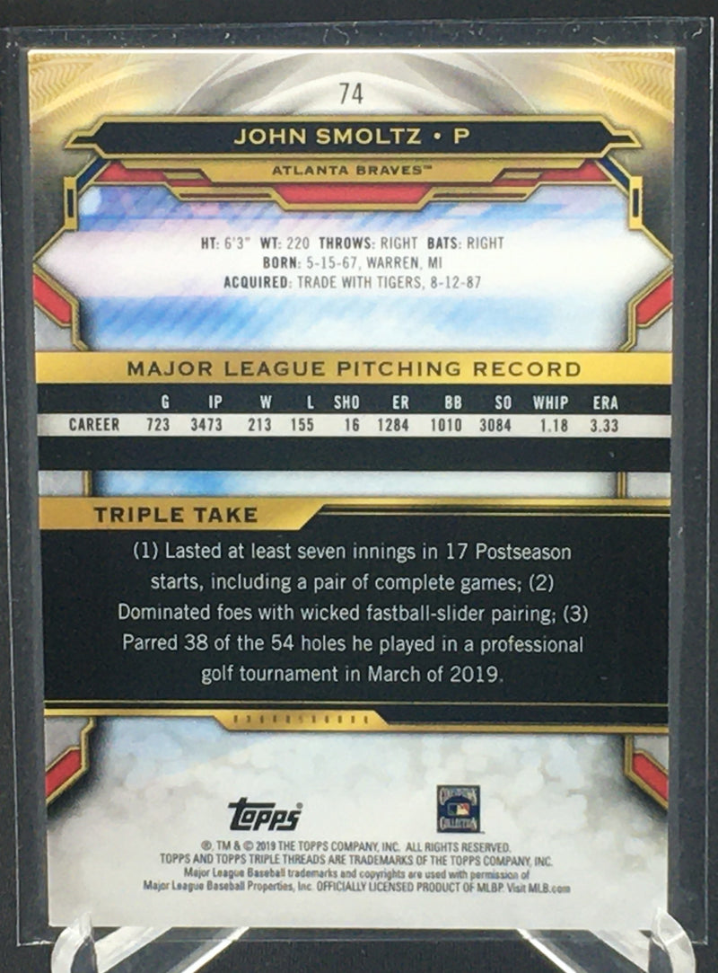 2019 TOPPS TRIPLE THREADS - J. SMOLTZ -
