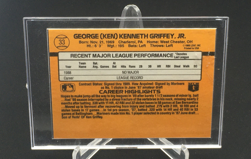 1988 LEAF DONRUSS - K. GRIFFEY JR. -