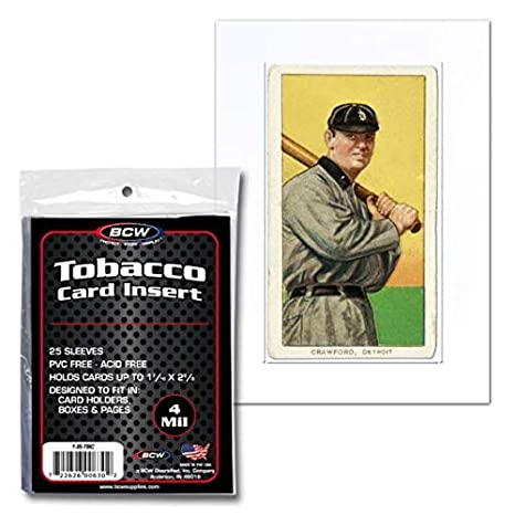 BCW TOBACCO CARD INSERT 25 PACK