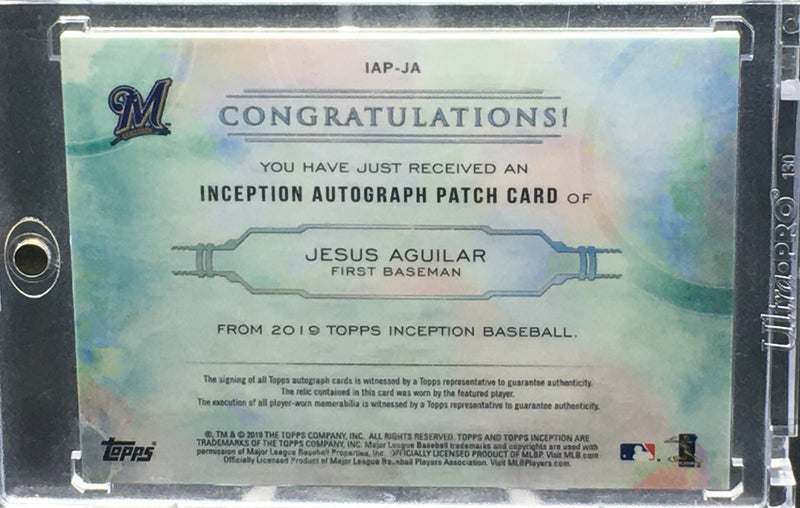 2019 TOPPS INCEPTION - J. AGUILAR - #IAP-JA - #'D/199 - AUTO/PATCH