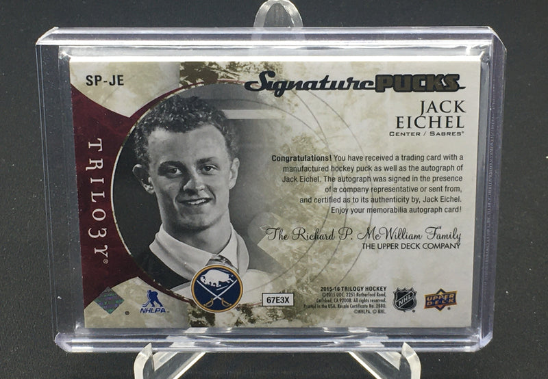 2015 UPPER DECK TRILOGY - SIGNATURE PUCKS - J. EICHEL -