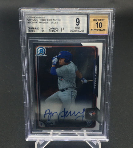 2015 TOPPS BOWMAN CHROME - PROSPECTS - R. TELLEZ - #BCAP-RT - BGS 9 - AUTOGRAPH 10