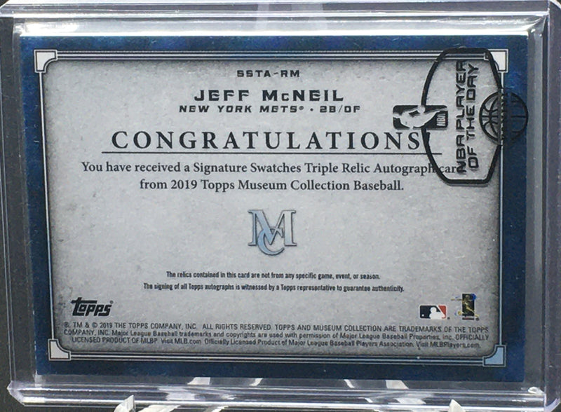 2019 TOPPS MUSEUM COLLECTION - SIGNATURE SWATCHES TRIPLE RELIC - J. MCNEIL - #SSTA-RM - #'D/299 - AUTOGRAPH - JERSEY