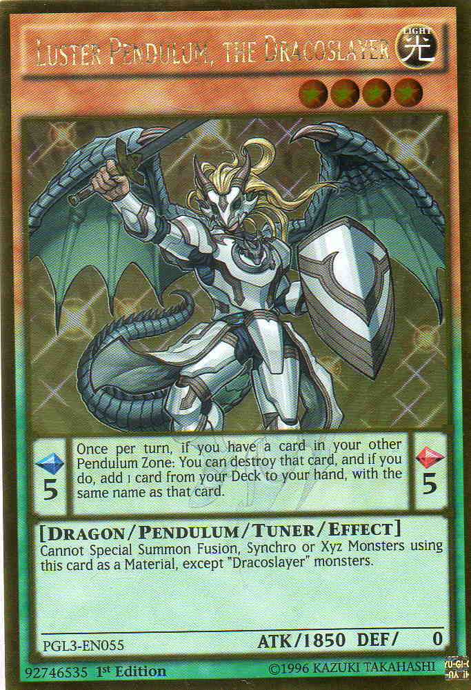 Luster Pendulum, the Dracoslayer [PGL3-EN055] Gold Rare