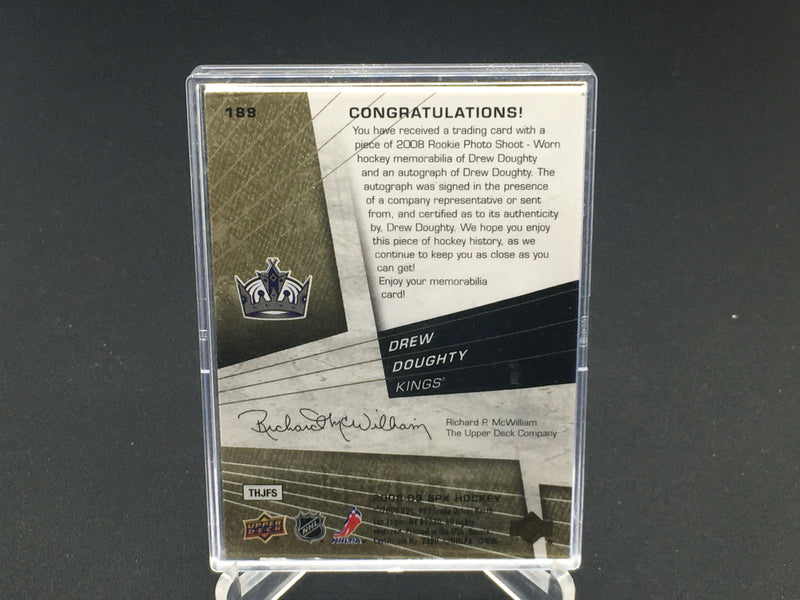 2008 UPPER DECK SPX - SPX ROOKIES - D. DOUGHTY - #189 - #'D/25 - AUTOGRAPH - JERSEY PATCH - RC
