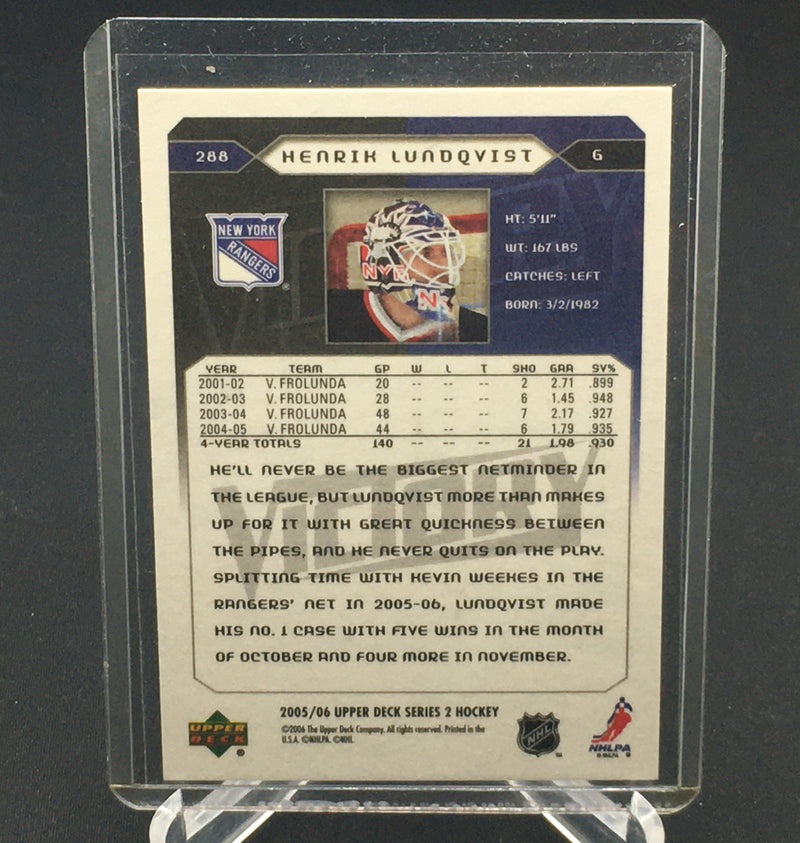 2005 UPPER DECK SERIES TWO - VICTORY - H. LUNDQVIST -