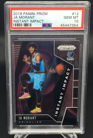 2019 PANINI PRIZM - INSTANT IMPACT - J. MORANT - #12 - PSA 10 - RC