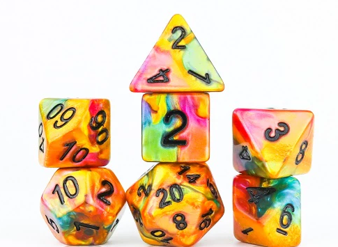 SIRIUS DICE CELESTIAL RAINBOW GOLD DICE SET